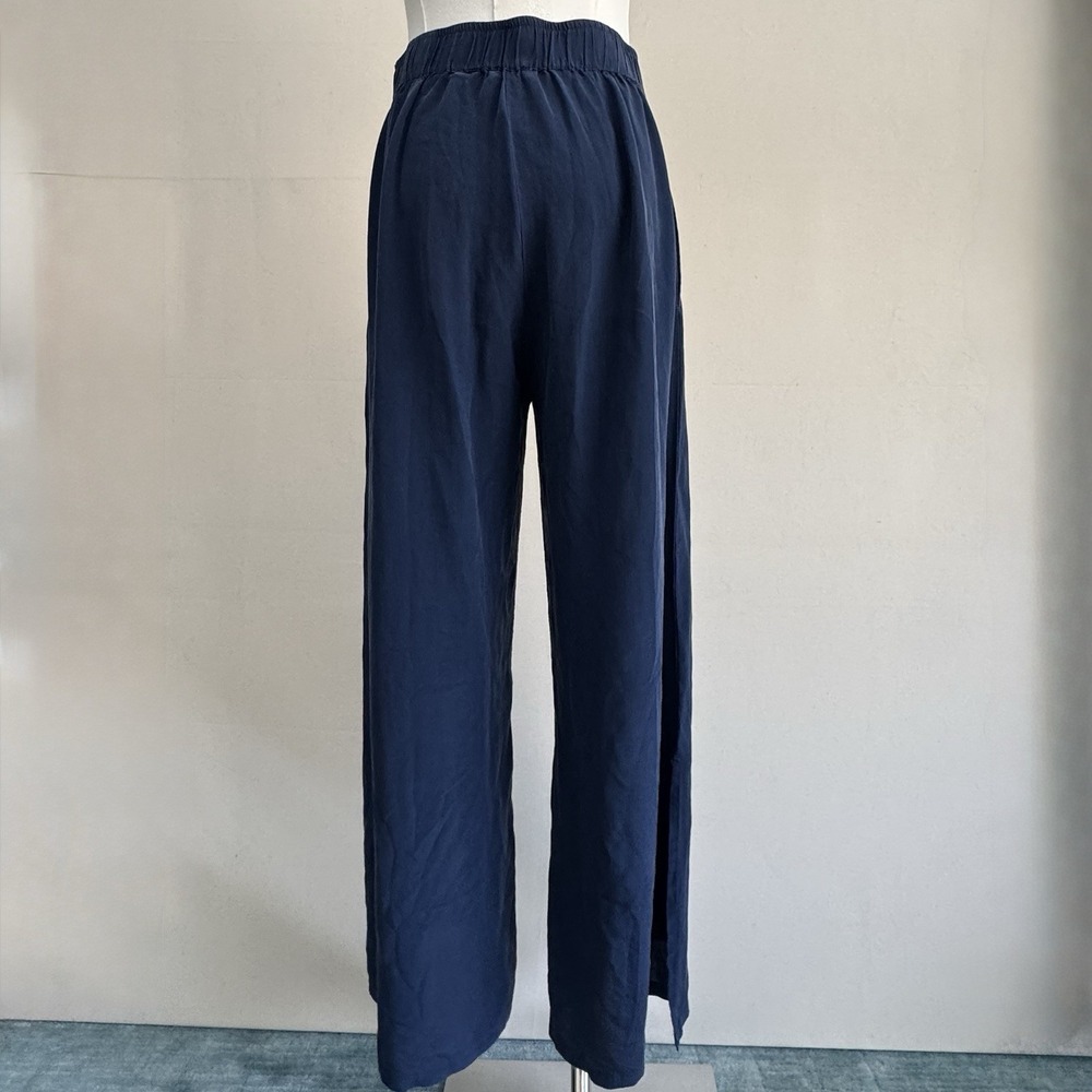 Johnny Was Women's Size XS Boho Wide Leg Silk Palazzo Pants Sapphire Blue Flowy - Picture 2 of 12